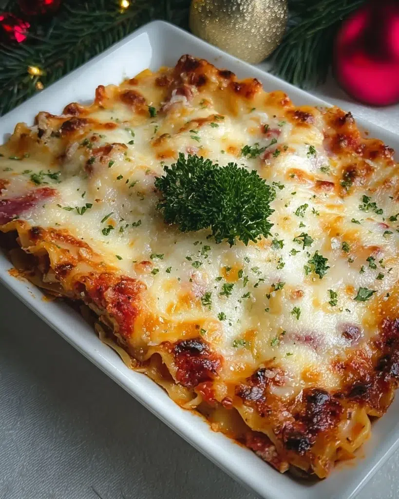 Cheesy Christmas Lasagna