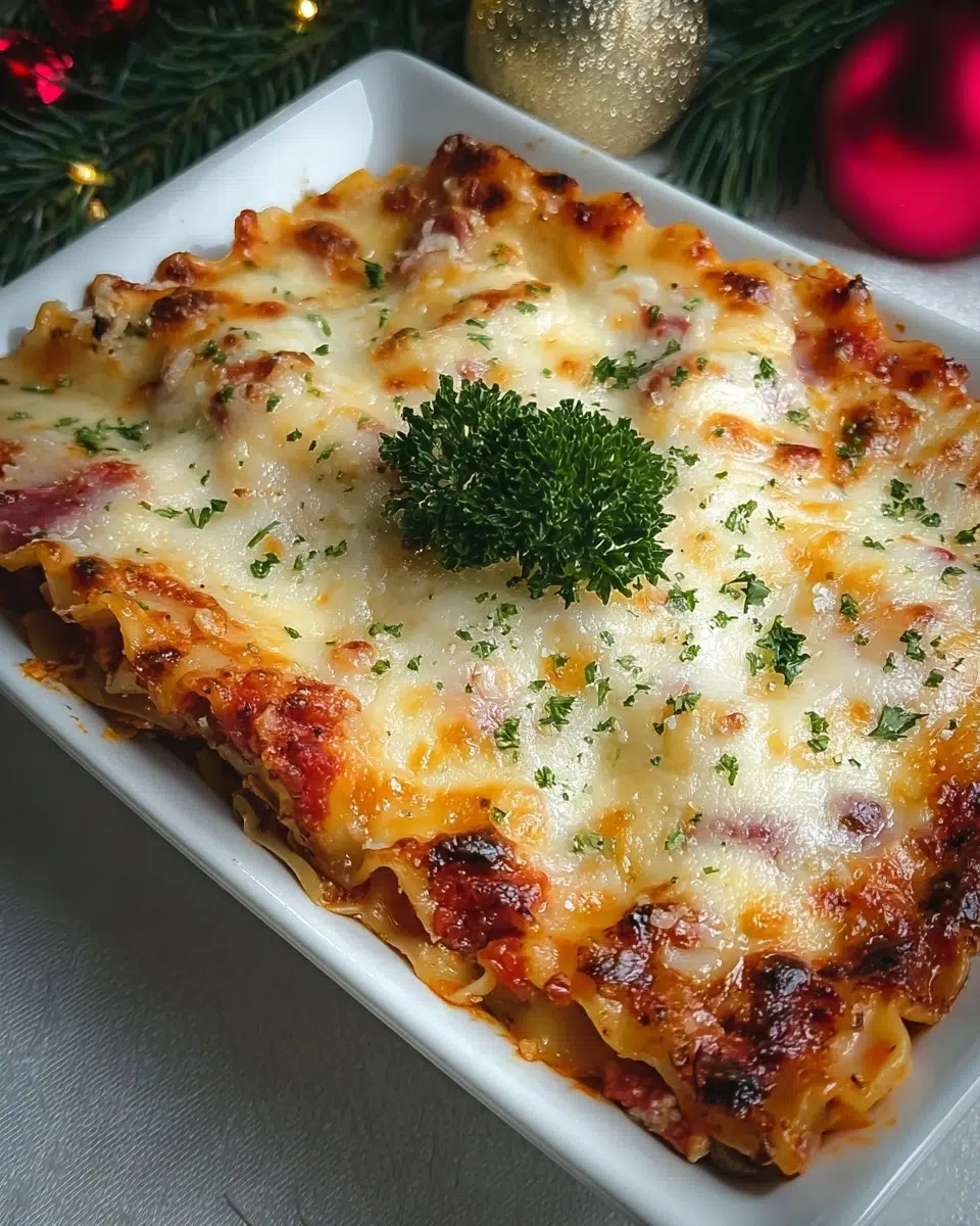 Cheesy Christmas Lasagna