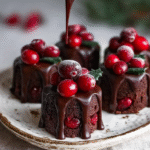 Chocolate Cranberry Christmas Mini Cakes