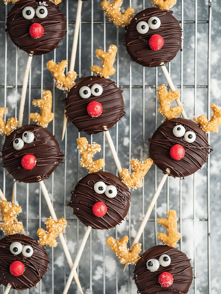Chocolate Reindeer Cookie Pops