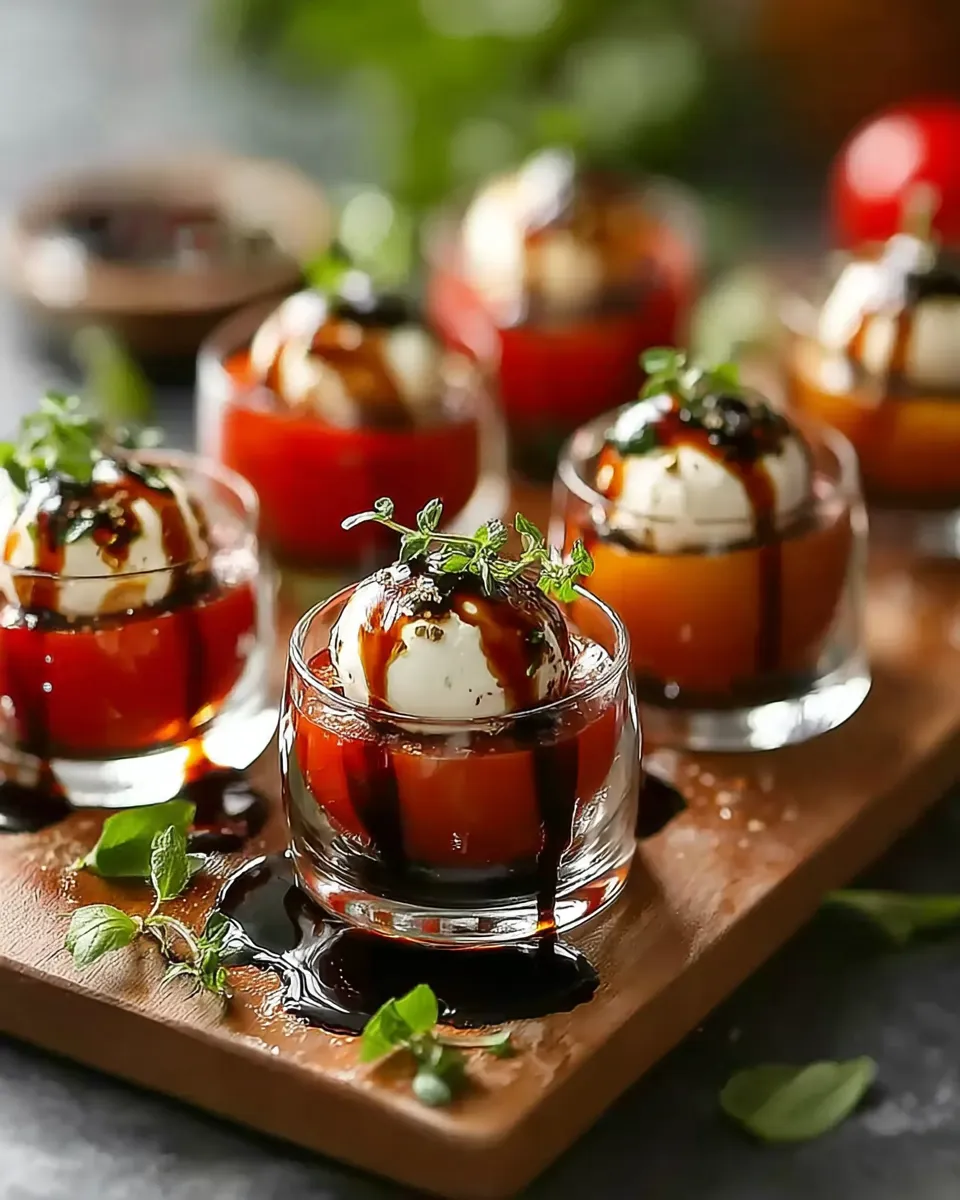 Christmas Mini Caprese Salad Cups