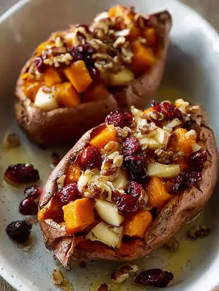 Cranberry Apple Twice Baked Sweet Potatoes