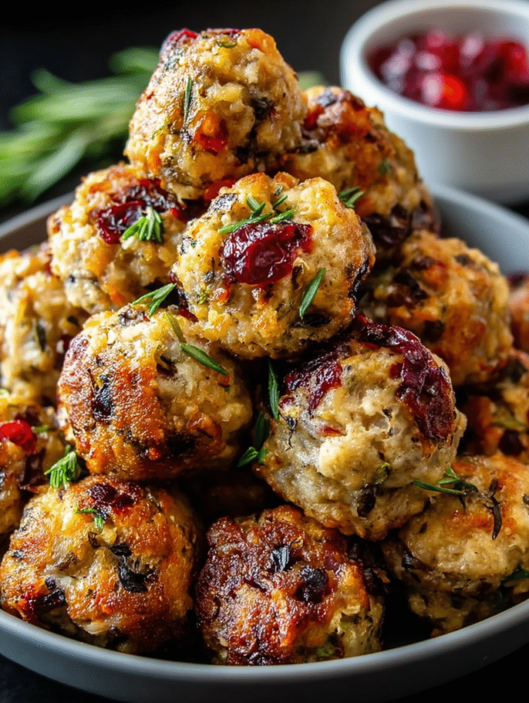 Cranberry Turkey Stuffing Balls