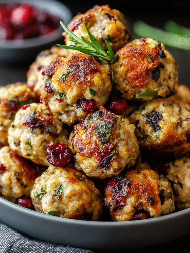 Cranberry Turkey Stuffing Balls