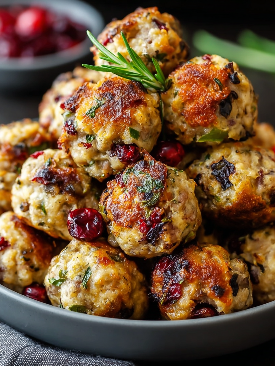 Cranberry Turkey Stuffing Balls