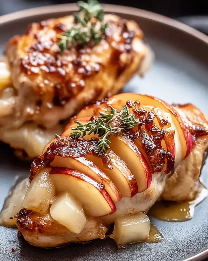 Maple Glazed Apple and Brie Stuffed Chicken