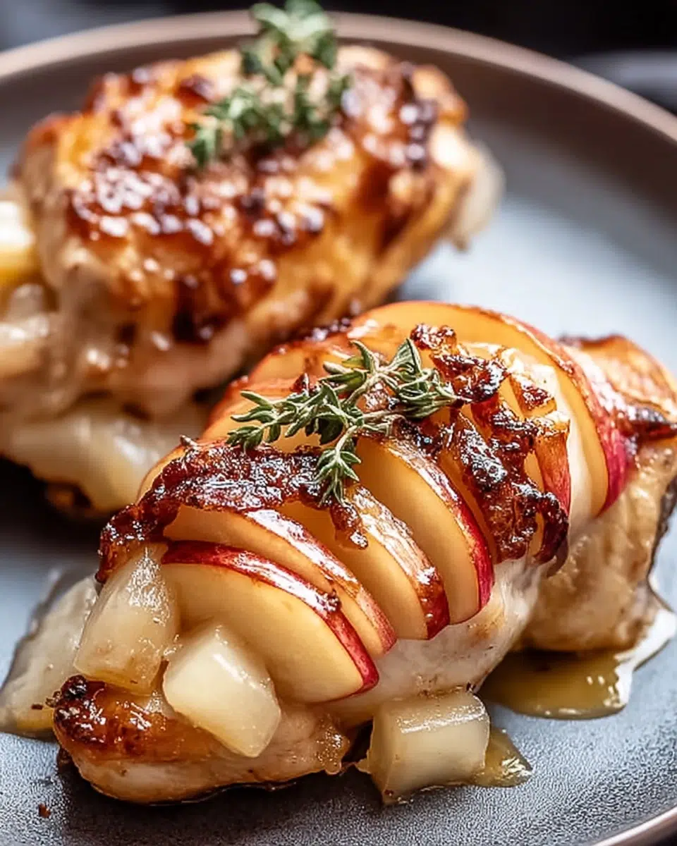 Maple Glazed Apple and Brie Stuffed Chicken