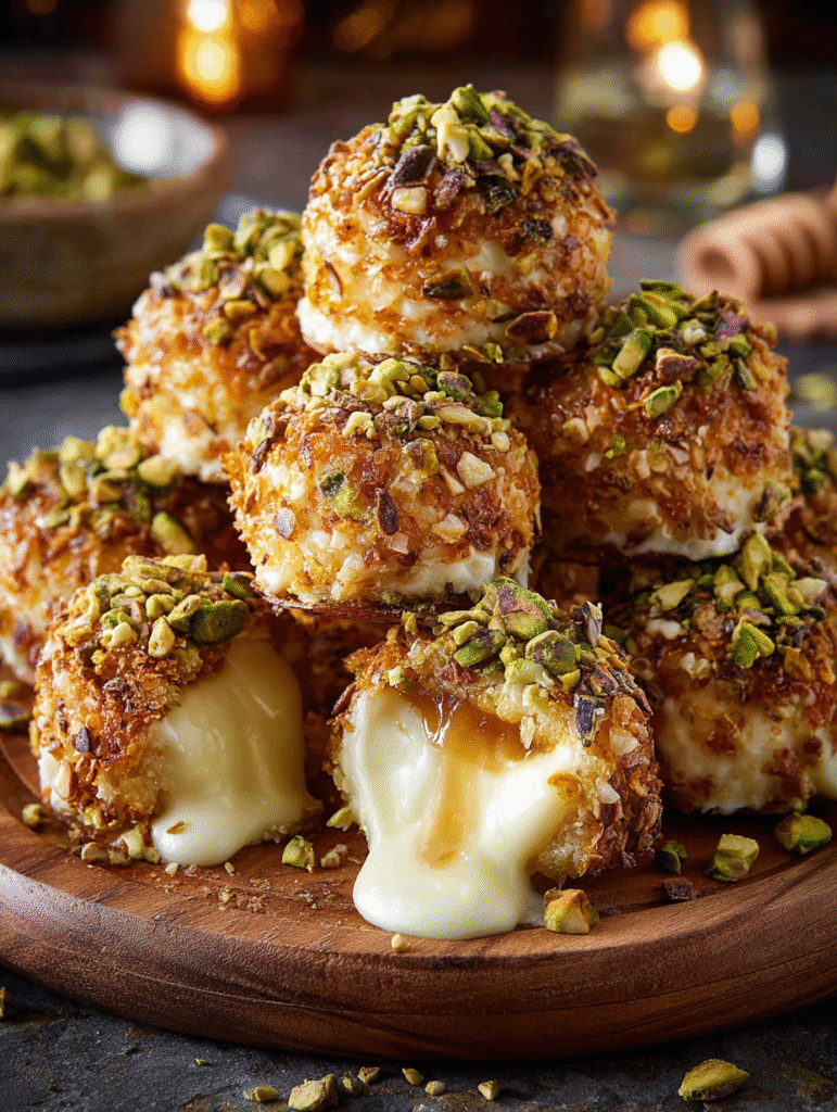 Pistachio Crusted Brie Bites