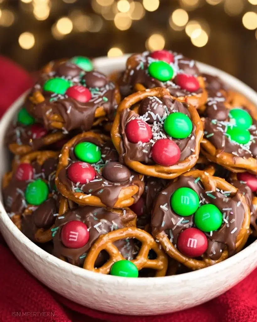Rolo Pretzels with M&M Candies