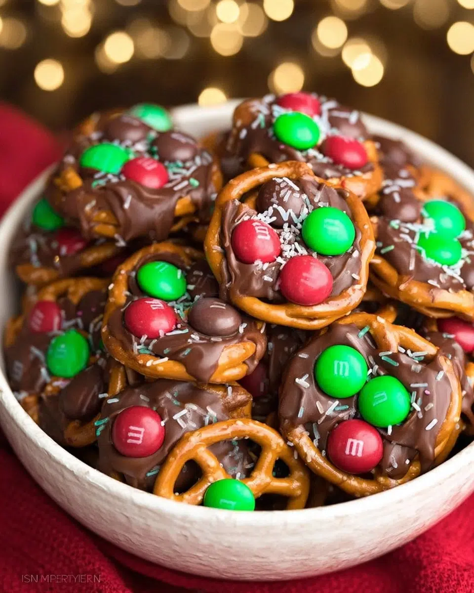 Rolo Pretzels with M&M Candies