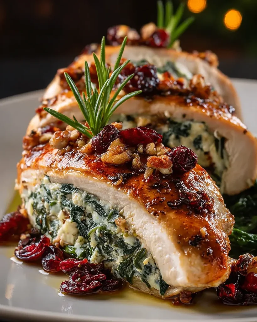 Spinach and Cranberry Stuffed Chicken