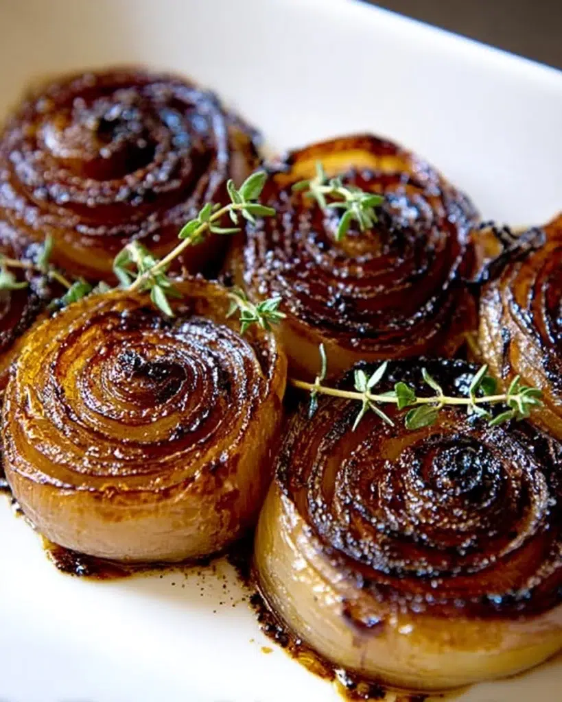 The preparation steps of Balsamic Roasted Onions