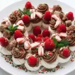 The preparation steps of Choc-mint pull-apart pavlova