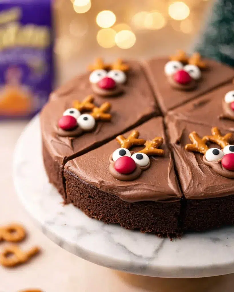 The preparation steps of Chocolate Orange Reindeer Cake