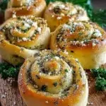 The preparation steps of Herb and Garlic Swirl Rolls