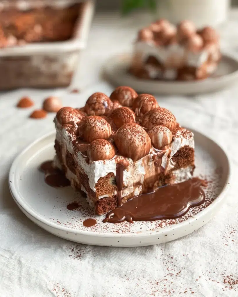 The preparation steps of Hot Chocolate Tiramisu