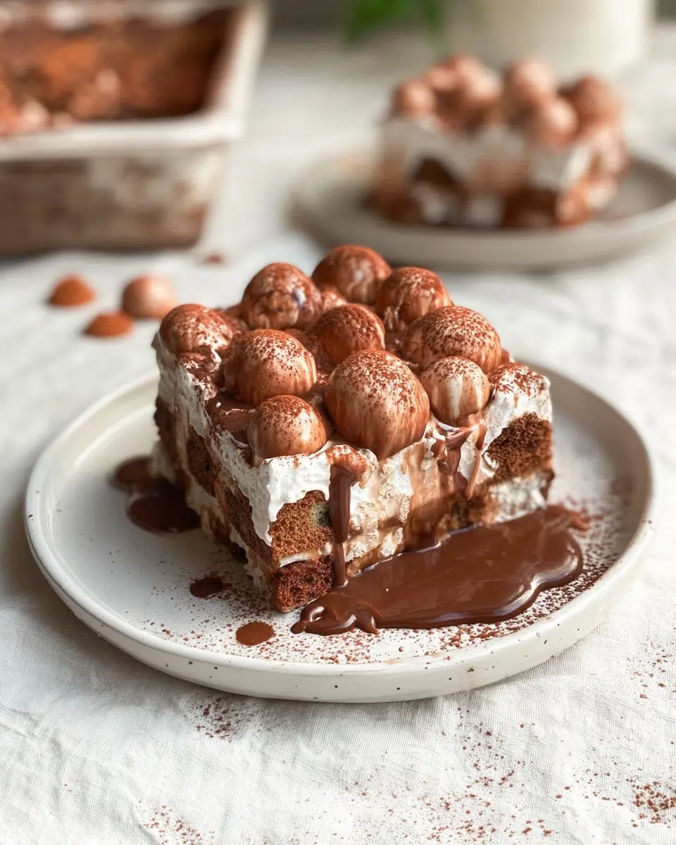 The preparation steps of Hot Chocolate Tiramisu