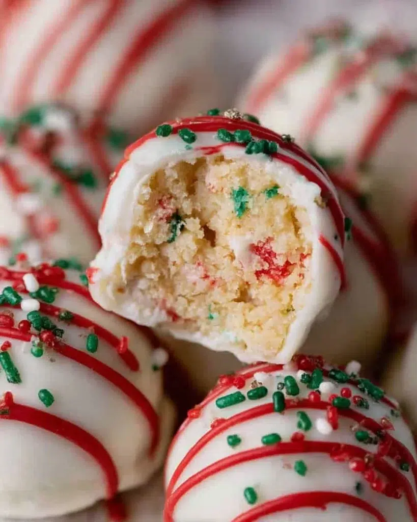 The preparation steps of Little Debbie Christmas Tree Cake Truffles