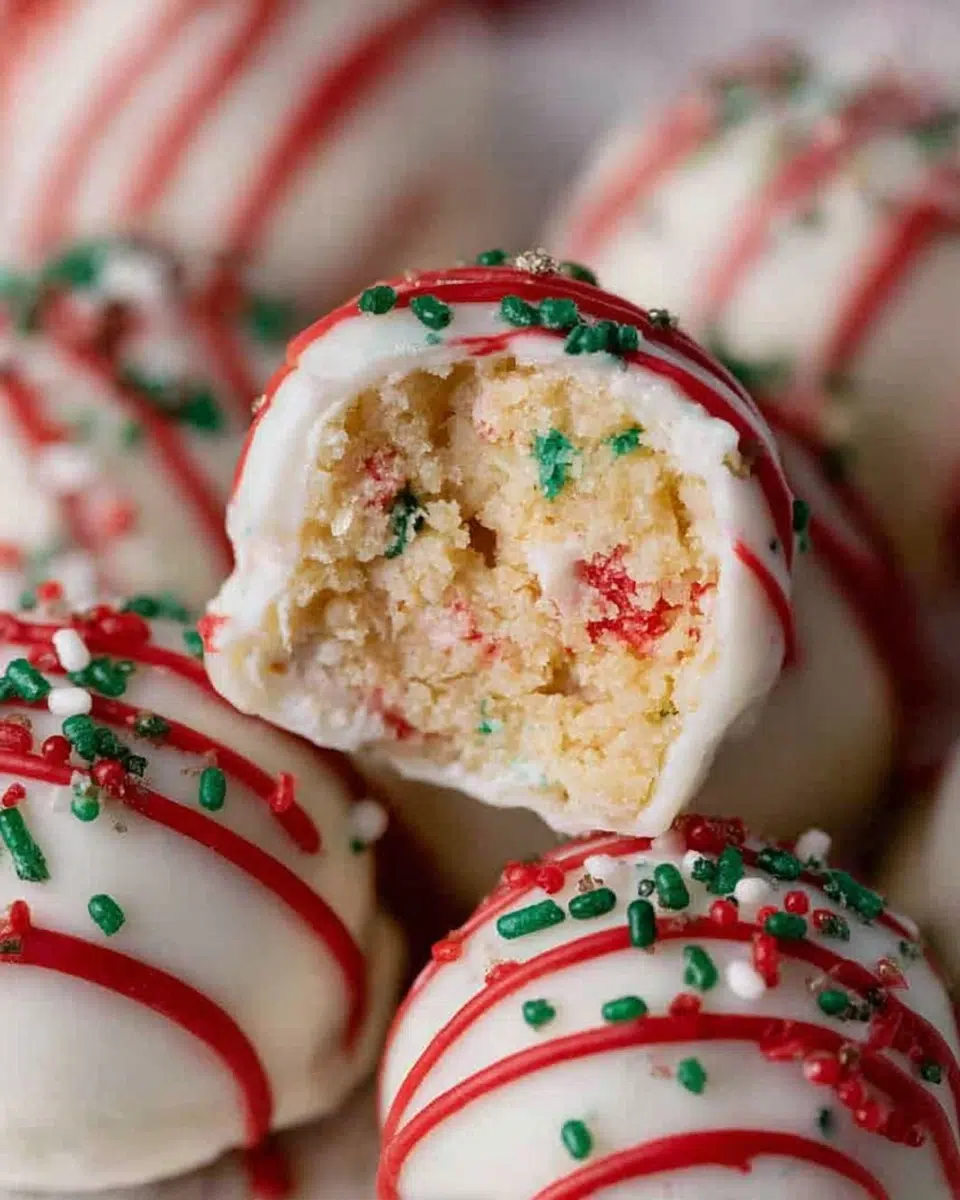 The preparation steps of Little Debbie Christmas Tree Cake Truffles