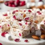 The preparation steps of Marshmallow Nougat Bars
