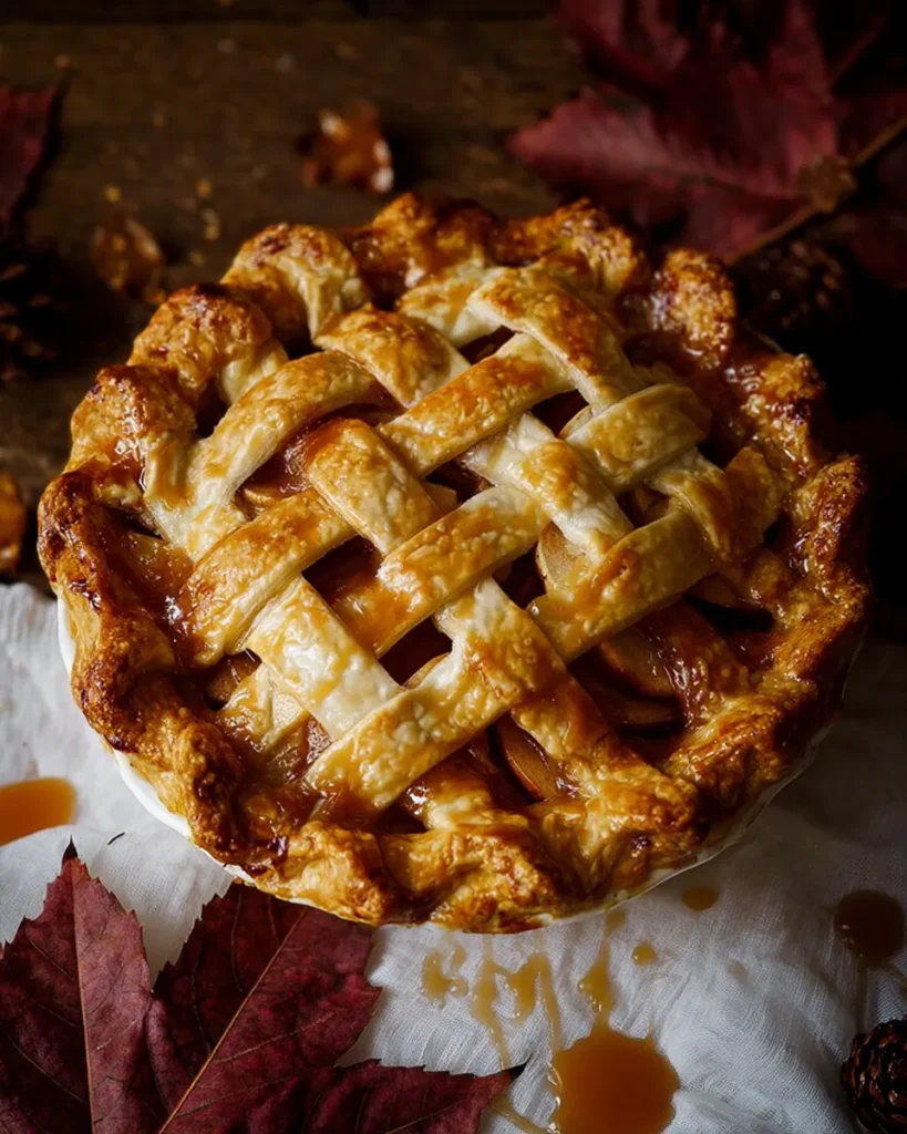 Toffee Apple Pie with Vanilla Custard
