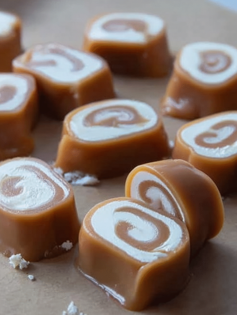 Vanilla cream filled caramel